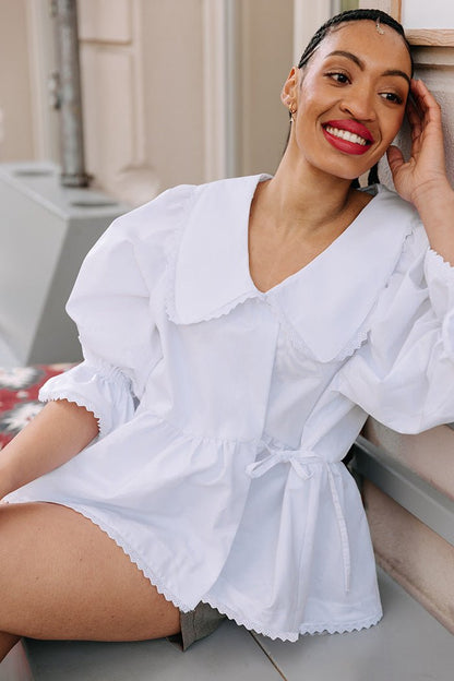 The Daphne Wrap Blouse - Paper Sewing Pattern - Juliana Martejevs - Simplifi Fabric