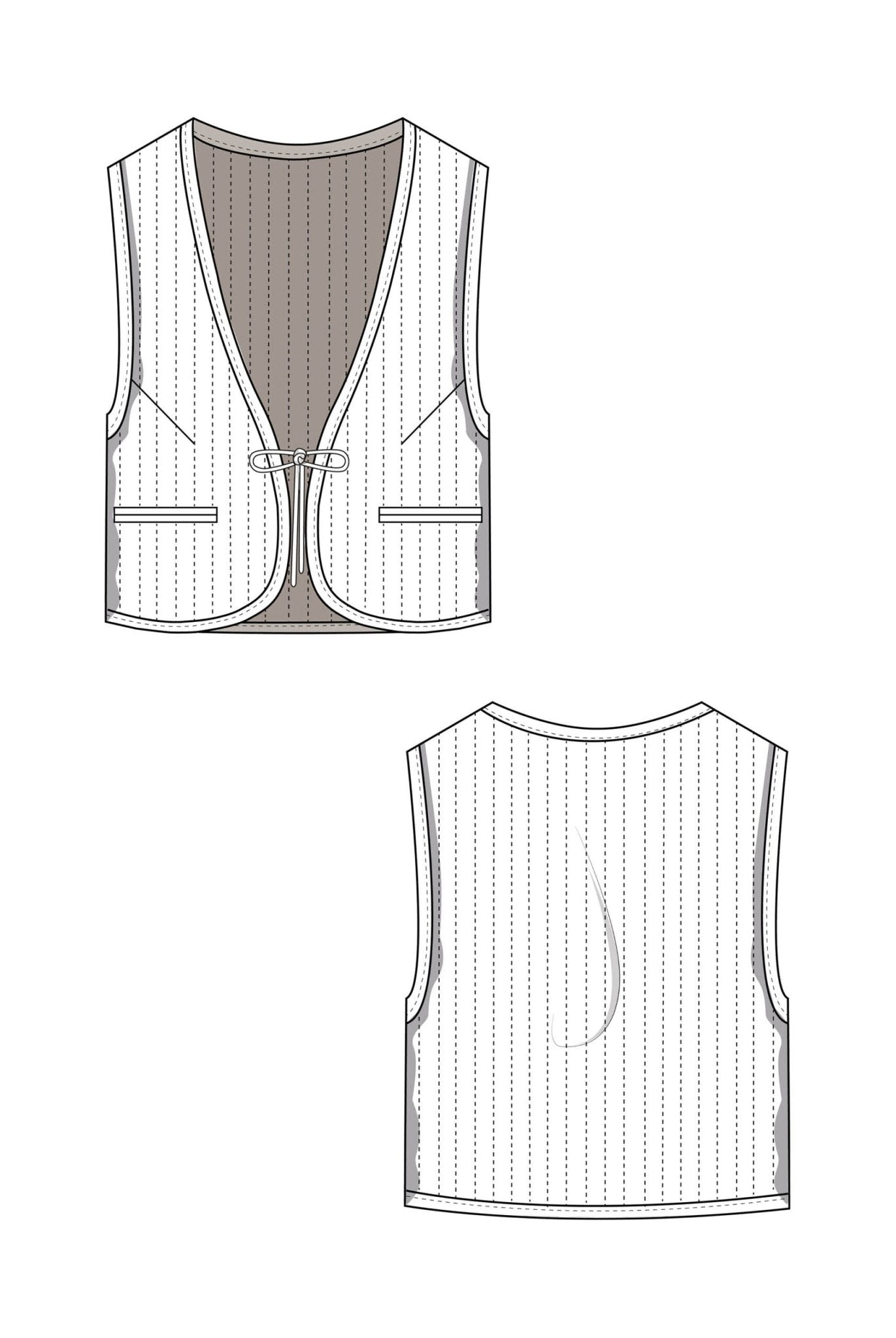 The Emily Reversible Quilted Vest - Paper Sewing Pattern - Juliana Martejevs - Simplifi Fabric