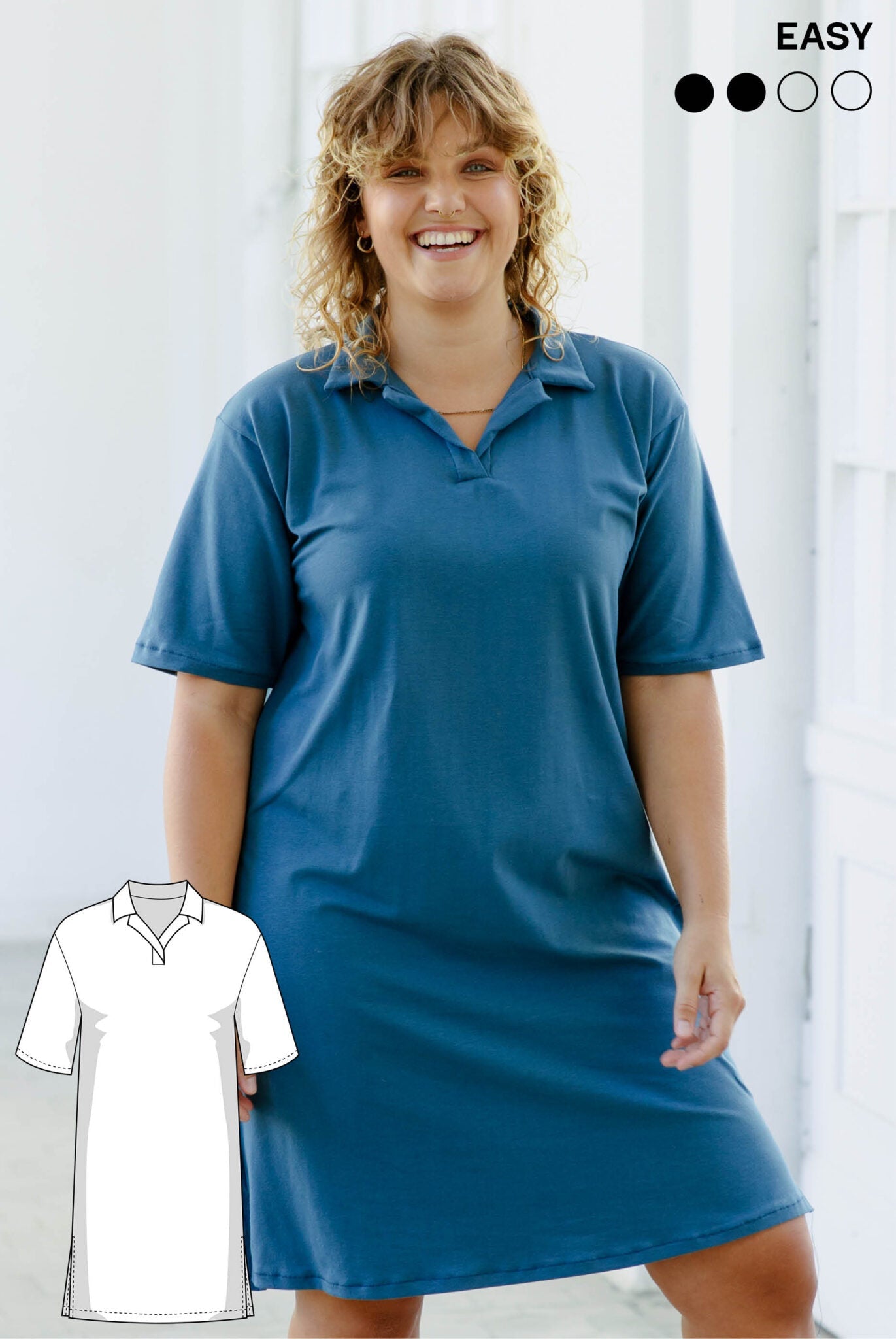 The Harper Polo Dress - Paper Sewing Pattern - Juliana Martejevs - Simplifi Fabric