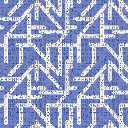 The Iliad Word Search - Blue - The Iliad - Aidi Riera - Cloud 9 Fabrics - Poplin - Simplifi Fabric