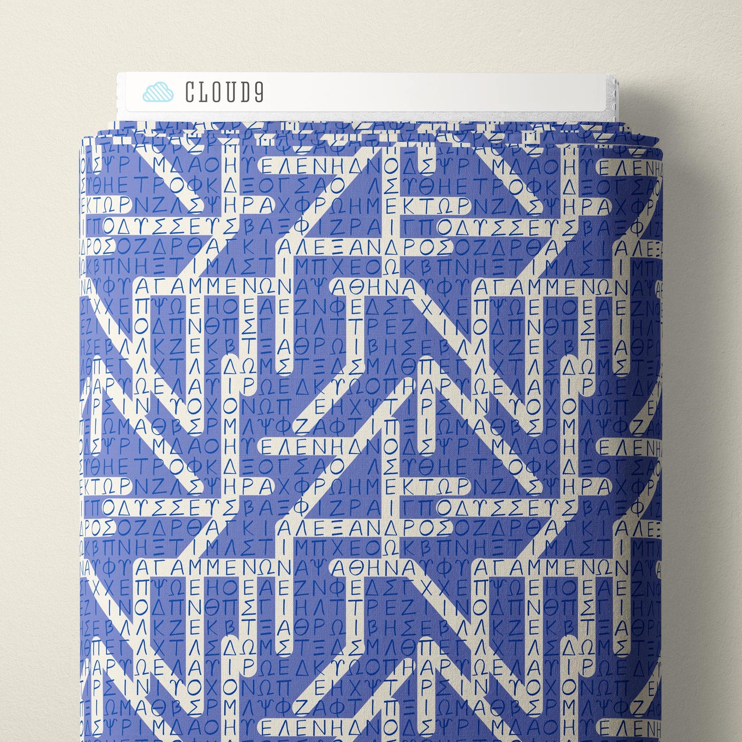 The Iliad Word Search - Blue - The Iliad - Aidi Riera - Cloud 9 Fabrics - Poplin - Simplifi Fabric