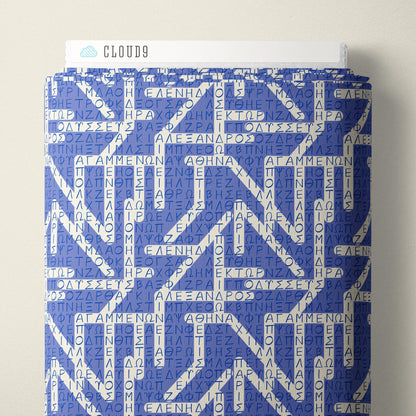 The Iliad Word Search - Blue - The Iliad - Aidi Riera - Cloud 9 Fabrics - Poplin - Simplifi Fabric