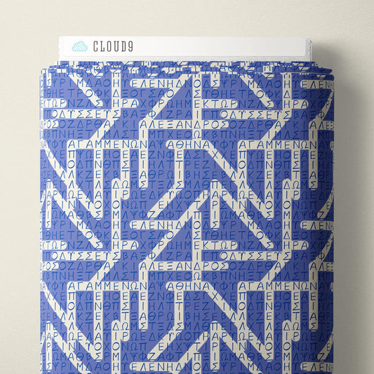 The Iliad Word Search - Blue - The Iliad - Aidi Riera - Cloud 9 Fabrics - Poplin - Simplifi Fabric