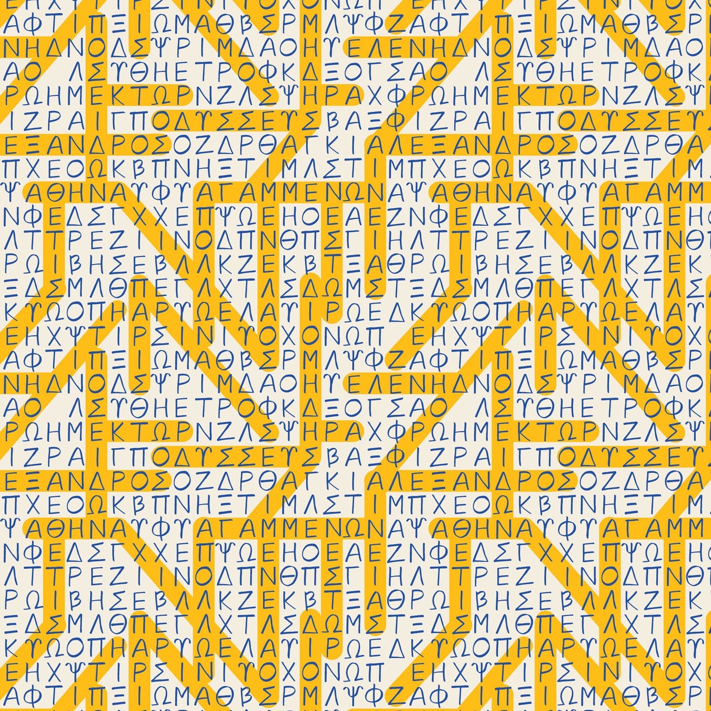 The Iliad Word Search - Yellow - The Iliad - Aidi Riera - Cloud 9 Fabrics - Poplin - Simplifi Fabric