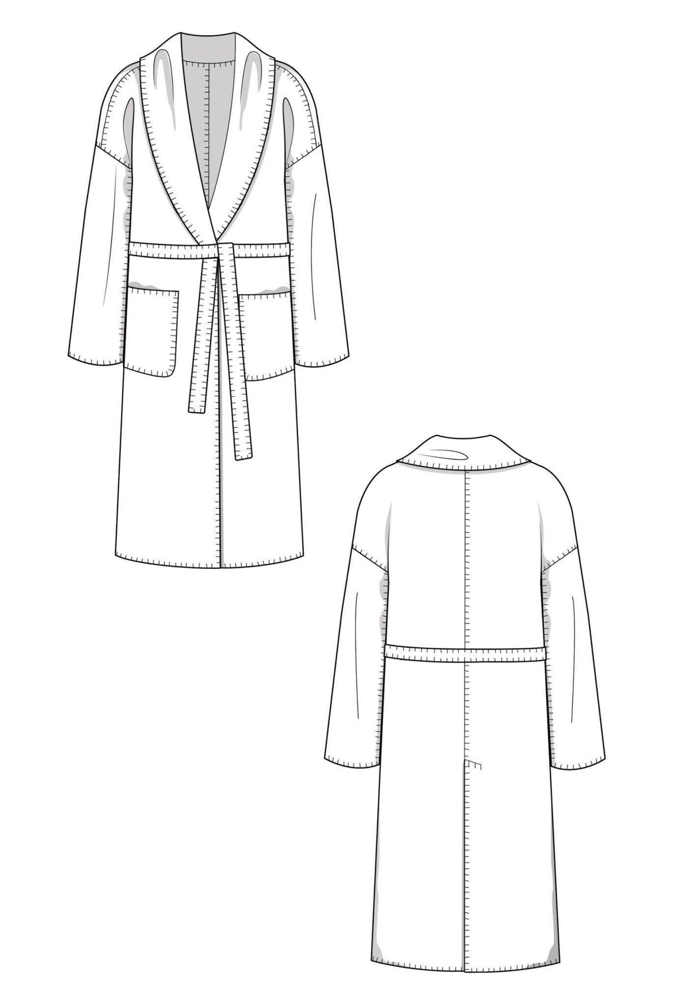 The Kelly Coat - No Sewing Machine Required - Paper Sewing Pattern - Juliana Martejevs - Simplifi Fabric
