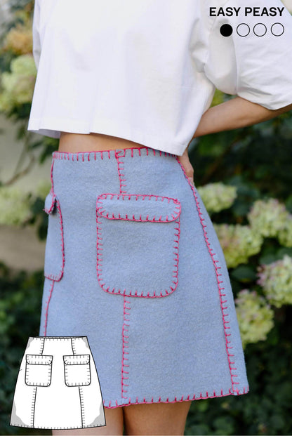 The Lilly Mini Skirt - No Sewing Machine Required - Paper Sewing Pattern - Juliana Martejevs - Simplifi Fabric