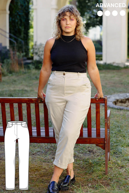 The Nicki Cigarette Chino Pants - Paper Sewing Pattern