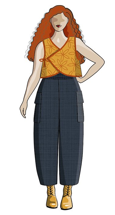 Tie Bolero - Paper Sewing Pattern - Sew Different - Simplifi Fabric