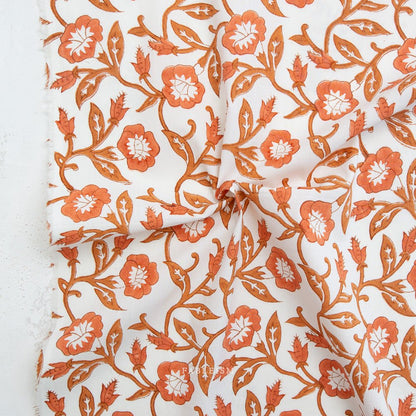 Trumpet Vines - Sienna - Indian Block Prints Cottage - Fableism Supply Co. - Simplifi Fabric