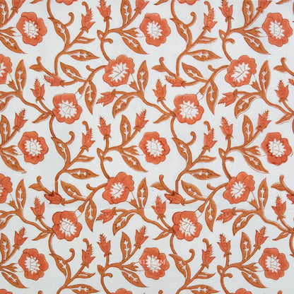 Trumpet Vines - Sienna - Indian Block Prints Cottage - Fableism Supply Co. - Simplifi Fabric