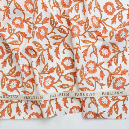 Trumpet Vines - Sienna - Indian Block Prints Cottage - Fableism Supply Co. - Simplifi Fabric