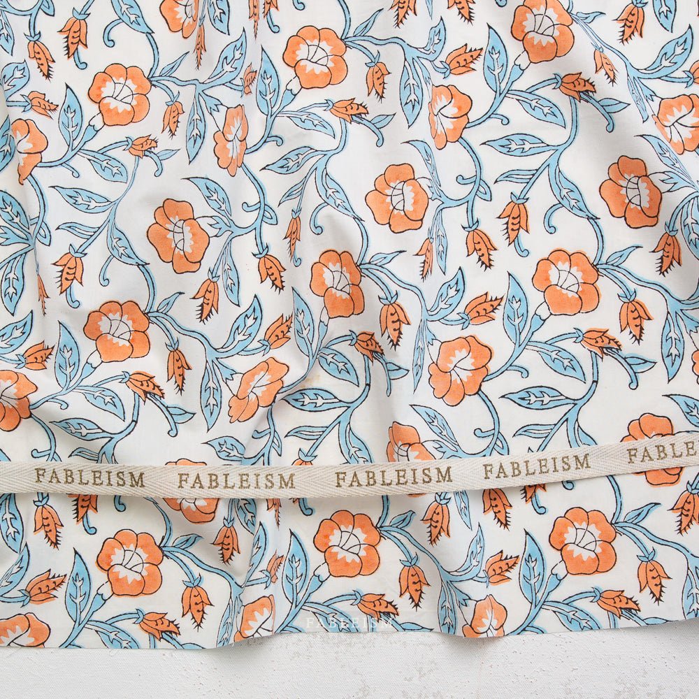 Trumpet Vines - Winter - Indian Block Prints Cottage - Fableism Supply Co. - Simplifi Fabric