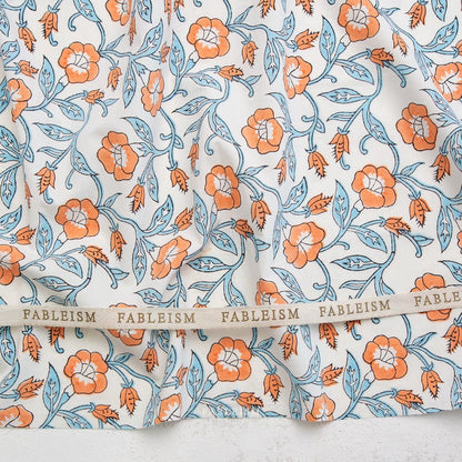 Trumpet Vines - Winter - Indian Block Prints Cottage - Fableism Supply Co. - Simplifi Fabric