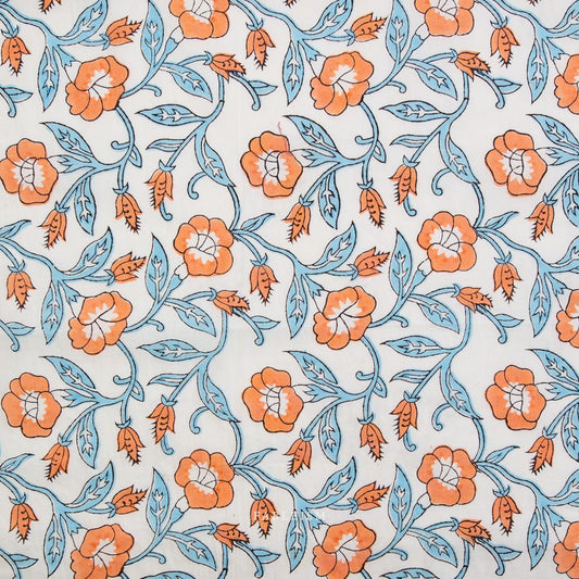 Trumpet Vines - Winter - Indian Block Prints Cottage - Fableism Supply Co. - Simplifi Fabric