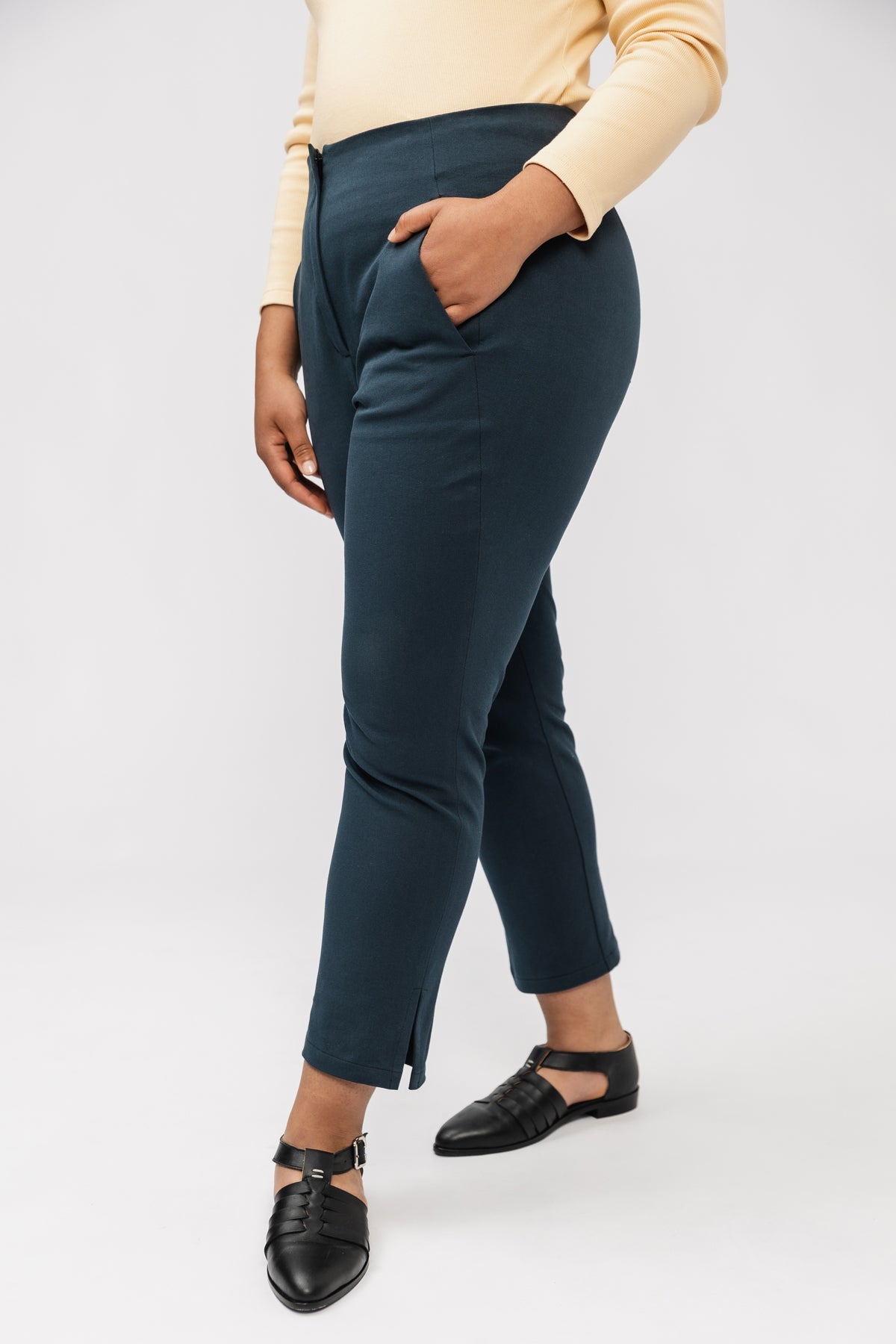 cigarette pants women pattern Chelsea Brocade Set Sewing The Black Cigarette Pants in size M embody the essence of Viktor Digital sewing pattern Tyyni cigarette