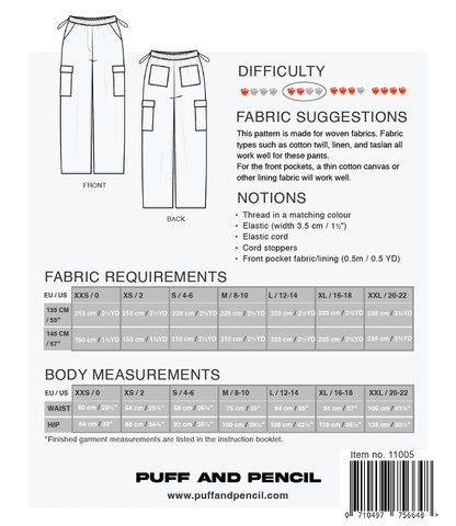 Versa Pants - Paper Sewing Pattern - Puff And Pencil - Simplifi Fabric