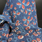 Vintage Indigo Flora + Indigo Sunburst - Quilted Bagru Indian Cotton Block Print (Reversible) - Simplifi Fabric