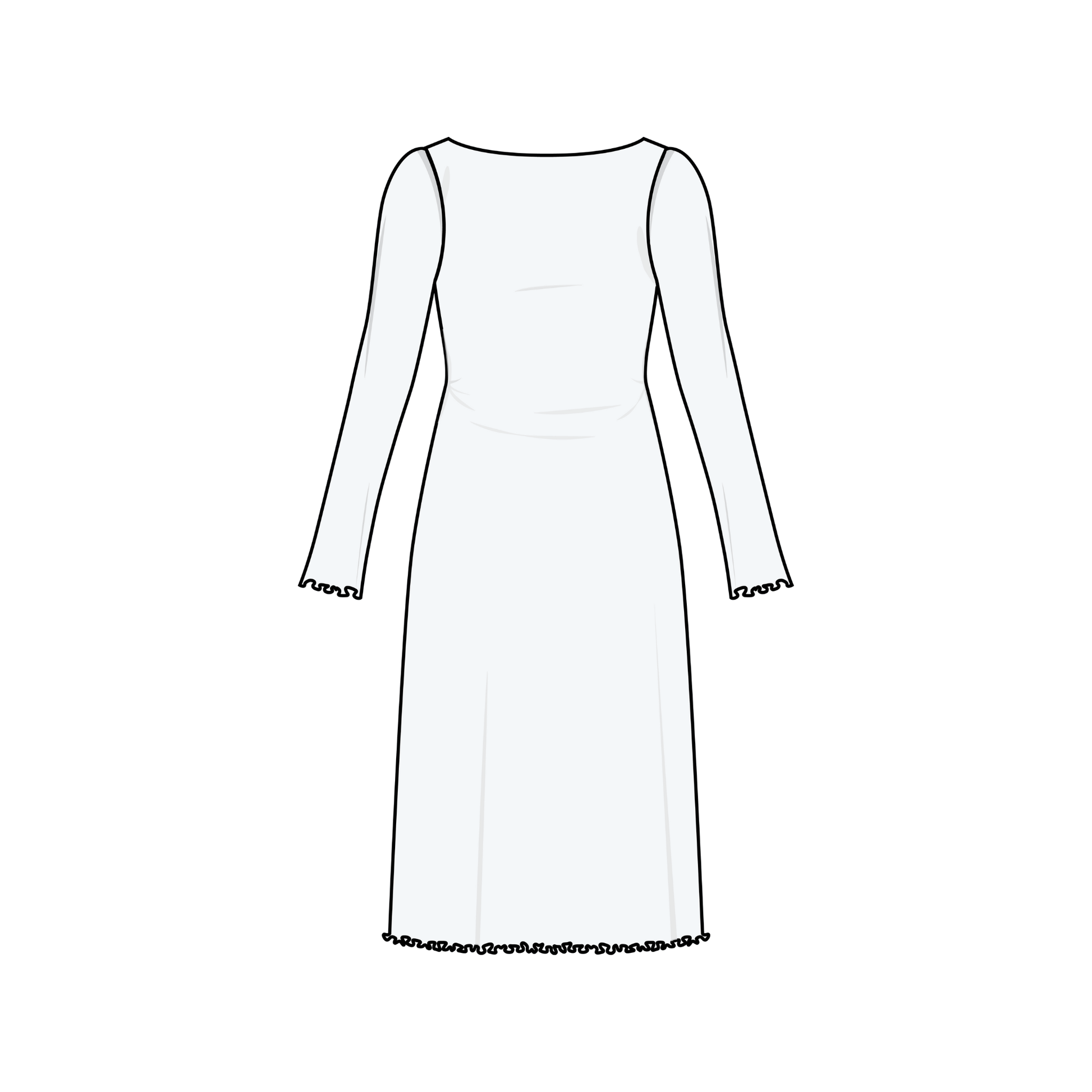 Wavy Hem Dress + Slim Sleeves - Paper Sewing Pattern - Puff And Pencil - Simplifi Fabric