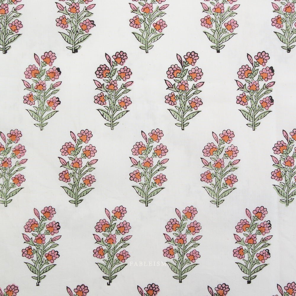 Wild Floral - Blushing - Indian Block Prints Cottage - Fableism Supply Co. - Simplifi Fabric