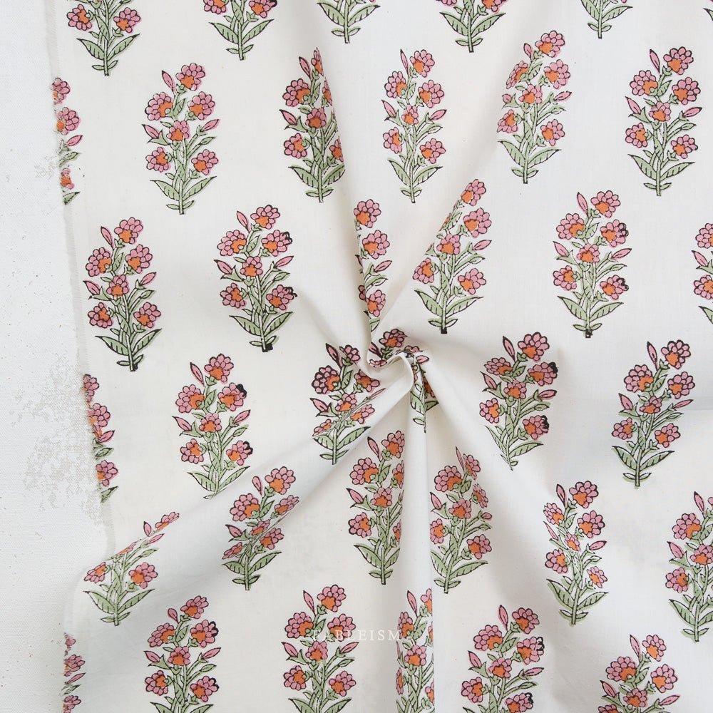 Wild Floral - Blushing - Indian Block Prints Cottage - Fableism Supply Co. - Simplifi Fabric