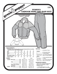 Women’s Chinook Wind & Rain Suit Pattern - 131 - The Green Pepper Patterns