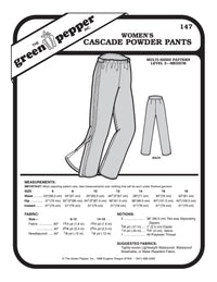 Women’s Cascade Powder Pants Pattern - 147 - The Green Pepper Patterns