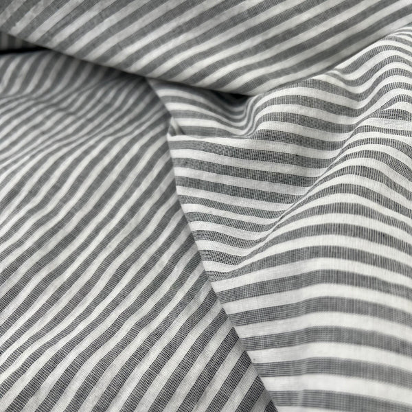 Yarn Dyed Organic Cotton Shirting - Oeko-Tex® - Japanese Import - The Shirting Collection Black/White Stripe