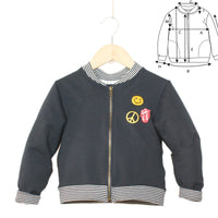 Jules Bomber Jacket / Vest Sewing Pattern- Kids 3/8Y - Ikatee