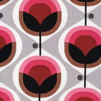 Geo Flower - Pink - Modern Retro by Tina Vey - Cloud 9 Fabrics - Barkcloth