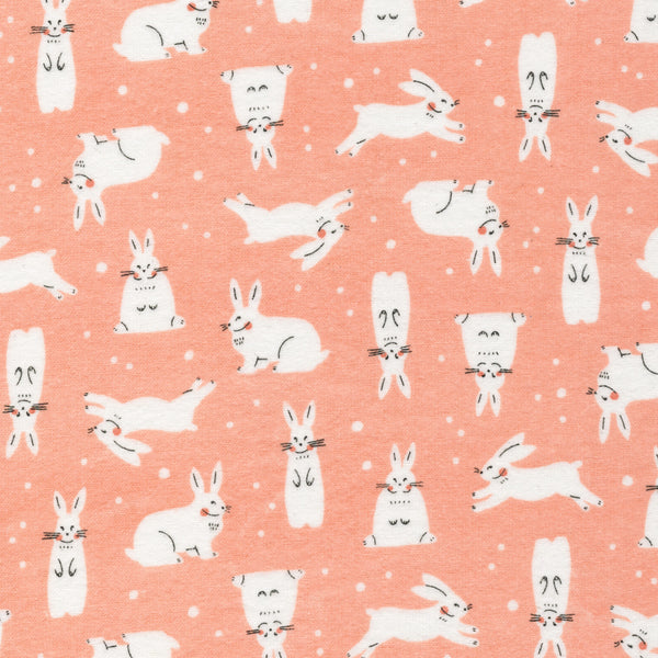 Snowhares - Pink - Winter Forest by Lemonni - Cloud 9 Fabrics - Flannel