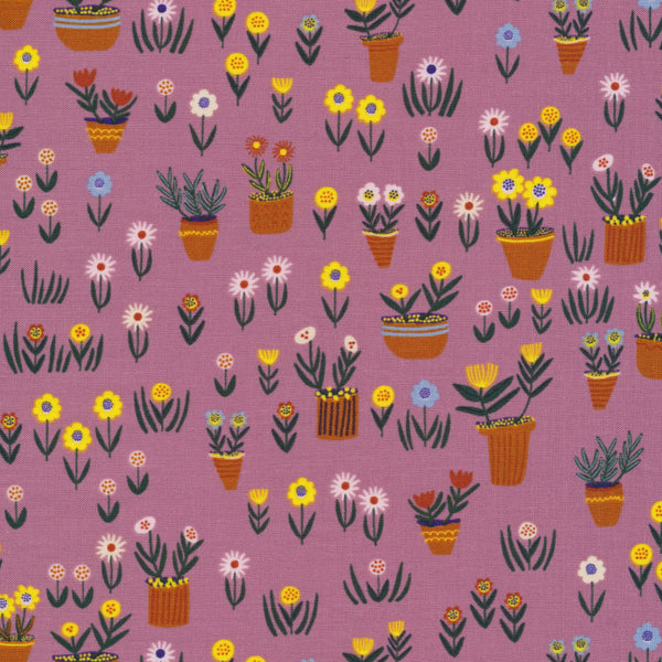 Plant Pots - Furrow - Leah Duncan - Cloud 9 Fabrics - Poplin
