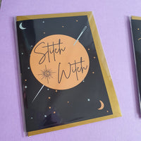 "STITCH WITCH" Sewing Themed Greeting Card - Sew Anonymous