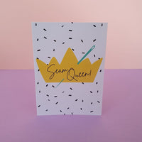 "SEAM QUEEN" Sewing Themed Greeting Card - Sew Anonymous