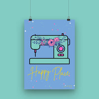"HAPPY PLACE" Sewing Themed A4 Print - Sew Anonymous