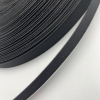 3/8" Light Weight Nylon Grosgrain Tape - Black - By The Yard/36"