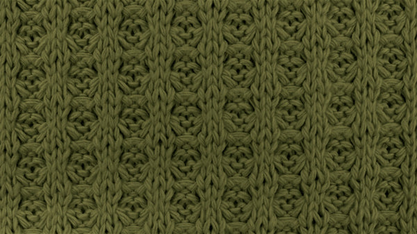 Cotton Waffle Sweater Knit - Army Green