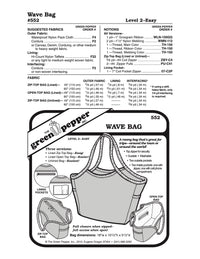 Wave Bag Pattern - 552 - The Green Pepper Patterns
