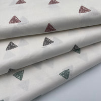 Triangles - Cotton Poplin - Oeko-Tex® - European Import - Ecru / Dusty Pink