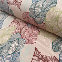Leaves - Organic Cotton Stretch French Terry - European Import - Oeko-Tex® - Old Pink