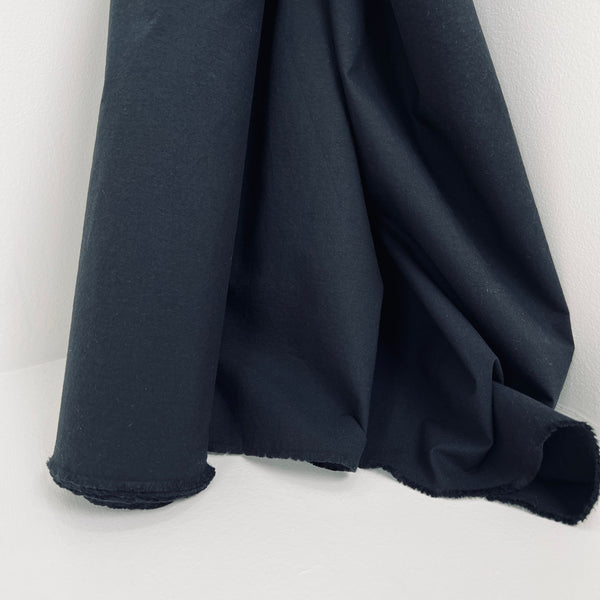 Broadcloth Washed Ohmi Zarashi Finish Cotton - Oeko-Tex® - Japanese Import - Black