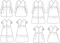Anna Dress Sewing Pattern - Girl 3/12Y - Ikatee