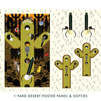The Desert Poster And Softies Panel - Charley Harper The Desert - Birch Fabrics - Poplin (sold per 34" panel)