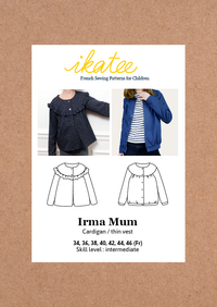 Irma Mum Cardigan or Thin Vest Sewing Pattern- Ladies 34/46 - Ikatee