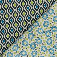 Double-Sided Quilted Cotton - European Import - Oeko-Tex® - Graphic Turquoise