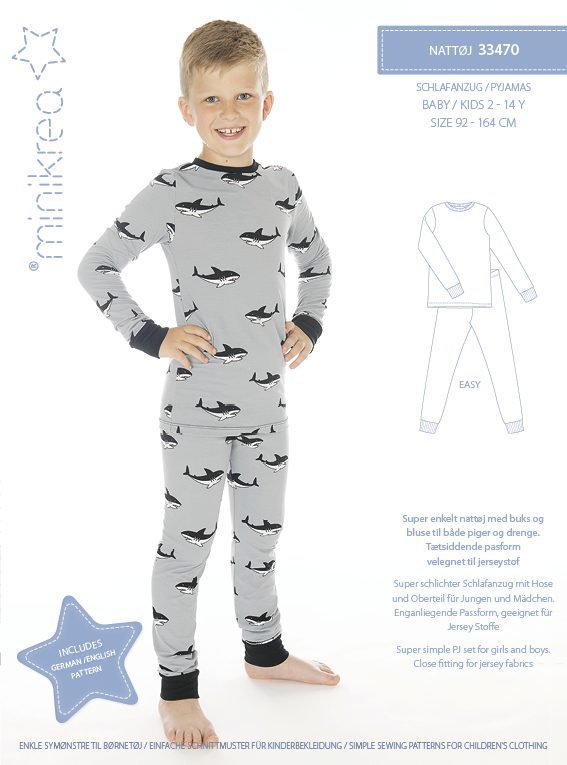 Baby / Kids  Pyjamas - Minikrea - Pattern - 2-12 Years
