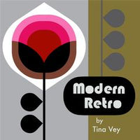Geo Flower - Olive - Modern Retro by Tina Vey - Cloud 9 Fabrics - Barkcloth