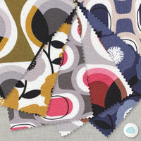 Geo Flower - Pink - Modern Retro by Tina Vey - Cloud 9 Fabrics - Barkcloth