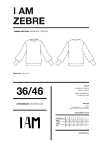 I am ZEBRE - Butterfly Sleeve Sweatshirt Pattern -  I AM PATTERNS