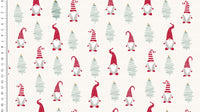 European Cotton Stretch Jersey - Christmas Gnome - Oeko-Tex® - Ecru