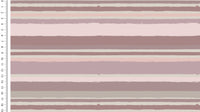 European Cotton Stretch French Terry - Painted Stripes - Oeko-Tex® - Old Rose